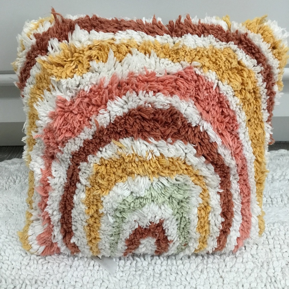 Urban Outfitters Small Tufted Rainbow Pillow